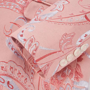 Men's Pink Floral Printed <b>Suit</b> Set Business Formal Wear Single Breasted Notched Collar Pants <b>Suit</b> Woven Polyester - Product Image 4