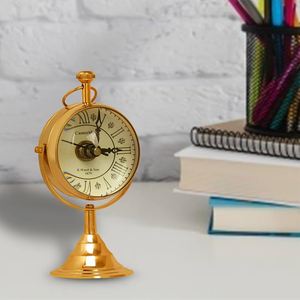 UNICORN HANDICRAFTS Horloge Ancre Nautique Vintage Traditionnelle, Design Roue de Bateau, Mouvement Mécanique, Durable, Portable, Métal, Uttar - Product Image 1