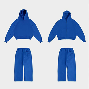 Oem 2026 Solid Polyester/Cotton Lightweight Eco-friendly Plus Size Mens Hooded Training Jogging 2-piece Sports Sweat Suit <b>High</b> - Product Image 3