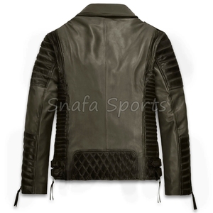 Custom Manufacturer Oversized Zip Up Warm Reversible Leather Jackets Outwear Winter Bomber Leather Jacket For Men - Product Image 2