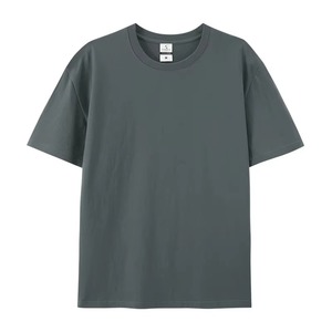 Camiseta de Algodón para Hombre, Cuello Redondo, Manga Corta, Corte Regular, Informal, Tejido de Punto, Color Sólido, Diseño Liso - Product Image 2