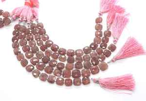 Cuentas cuadradas facetadas de cuarzo fresa natural AAA de 8-9 mm, cuentas de cuarzo fresa facetadas y pulidas para la fabricación de joyas. - Product Image 6