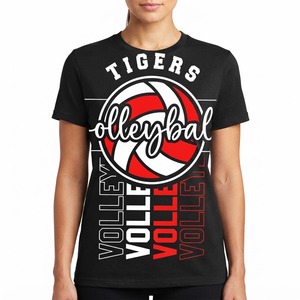 T-shirts en coton personnalisés pour le volley-ball, impression DTF, DTG, sérigraphie, t-shirts d'ambiance pour les fans de volley-ball, vêtements en gros - Product Image 1