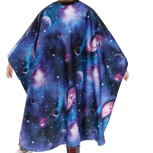 Cape de coiffure professionnelle RAMAFHH MEDAX Galaxy Print à manches longues en pongé, résistante à l'eau et confortable pour la coupe de cheveux en salon - Product Image 6