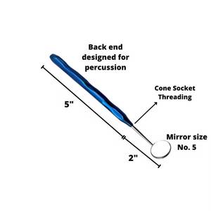 Miroir buccal chirurgical Morje, argenté, avec poignée ergonomique moletée, instrument chirurgical de classe II - Product Image 4