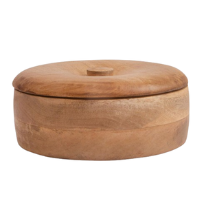 Dark Brown Handmade Wooden Roti <b>Box</b> with Lid Traditional Chapati Storage <b>Container</b> Roti Dabba for Kitchen Storage Dining - Product Image 3