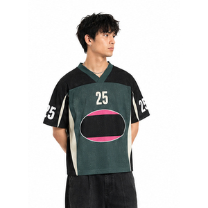 Jersey de Hockey sobre Hielo Unisex Verde y Negro con Cuello en V, Número 25, Sublimado, de Malla, Manga Corta, Transpirable, Corte Regular, para Adultos - Product Image 3