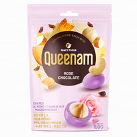 Collection de dragées pour confiseries HALAL 150G, amandes, noix de cajou et noix de macadamia enrobées de chocolat rose, fournisseur mondial OEM/ODM