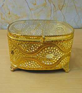 Luxury Gold Filigree Jewelry <b>Box</b> Ornate Metal Mesh <b>Keepsake</b> <b>Box</b> Handcrafted Decorative Gift <b>Box</b> Vintage Wedding Favor <b>Box</b> - Product Image 5