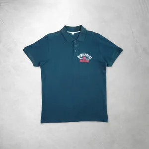 Polo pour homme en bleu sarcelle foncé | Polo graphique original - Product Image 1