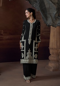 Traje Palazzo Moderno de Chinon Pesado para Mujer, Talla Única, con Bordado de Lentejuelas, Ideal para Fiesta de Graduación o Boda - Product Image 6
