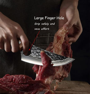 มีดโบวี่ทำมือจากสแตนเลสคุณภาพดีสำหรับกิจกรรมกลางแจ้ง พร้อมปลอกหนัง มีดทำครัวมืออาชีพสำหรับแล่ปลา OEM SHARP POINT TRADERS - Product Image 4