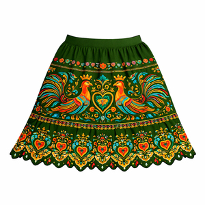 Vestido Hawaiano Polinesio Bordado a Mano, Diseño Floral, Cintura Imperio, Lana Ecológica, Largo hasta la Rodilla, Algodón Suave y Transpirable - Product Image 3