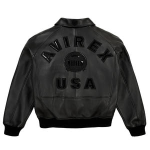 Meilleur prix, veste en cuir pour homme Avirex, veste d'hiver haut de gamme, cuir véritable, coupe-vent, imperméable, teinture unie, toutes tailles disponibles - Product Image 6