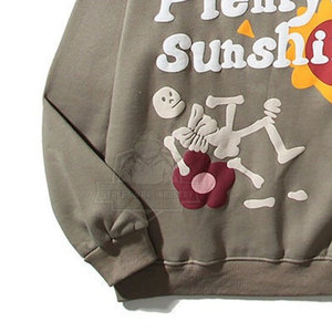 OEM Service Wholesale 100% Cotton Winter Casual <b>Lightweight</b> Solid Color Puff Printed High Quality <b>Hoodies</b> - Product Image 4