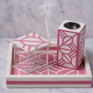 ROYAL ARTISANS Luxury Resin Inlay <b>Bakhoor</b> Burner Set with Tray and <b>Oud</b> Storage Box Ramadan Gift - Product Image 4