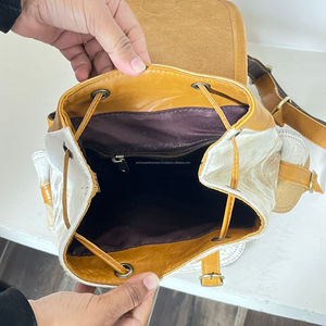 ODM OEM New Arrival 2026 High Quality Cowhide <b>Leather</b> Drawstring <b>Backpacks</b> for <b>Men</b> and Women's Rucksack Travel Weekender Daypack - Product Image 6