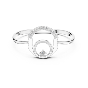 Anillo de oro macizo de 14k para mujer con diamante de corte redondo minimalista de diseño único de Aries Jewel, ideal para regalo, compromiso, aniversario o boda. - Product Image 5