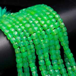 Cuentas de Calcedonia Verde Natural en Forma de Caja, de 6-9mm, Sueltas, para la Fabricación de Joyería y Pulseras, Precio al por Mayor - Product Image 4