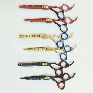 Ensemble de ciseaux de coiffure professionnels en acier inoxydable 6CR13, lame tranchante, pour droitiers, manche long, usage en salon, 28 cm, finition arc-en-ciel - Product Image 6