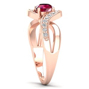 Bague REYES en argent sterling 925 avec moissanite certifiée GRA, taille ronde, 0,84 carat, pierre précieuse rubis, cadeau de mariage, bijoux fins – Grande Vente - Product Image 3