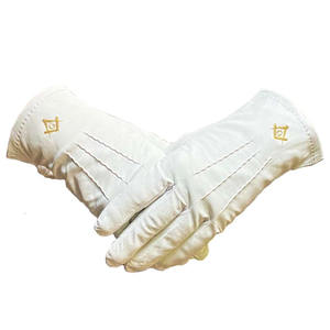 Gants de cérémonie traditionnels en coton blanc pour les réunions rituelles des fraternités, doux, confortables et respirants. - Product Image 4