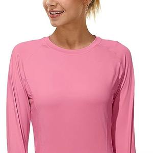 Haut de sport personnalisé pour femme, anti-UV, respirant, à manches longues, compressif, extensible dans les 4 sens, idéal pour le yoga et le fitness - Product Image 2