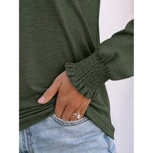 2025 2025 Otoño/Invierno moda mujer traje de moda Camiseta de manga larga Top Blusa con cuello en V elegante estilo informal de negocios XL - Product Image 1