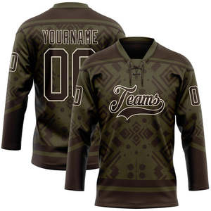 Camiseta de Hockey sobre Hielo Sublimada Personalizada para Hombre, Cuello en V, Sin Mangas, Logotipo del Equipo Impreso en la Parte Delantera, Patrón Geométrico que Absorbe la Humedad, para Adultos - Product Image 1