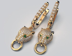 Colgante de Pantera Chapado en Oro de Plata de Ley 925 Hecho a Mano con Circonita Cúbica, Joyería de Lujo para Mujer - Product Image 2