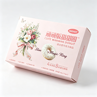 MIKASIT Cute Wanwan Donut pour Ring 0 Boîte de collation croustillante sans gras trans avec gaufrage en carton ondulé écologique 39g