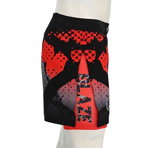 Shorts de combat BJJ MMA 2-en-1 avec impression personnalisée par sublimation, doublure de compression intégrée, grappling, Jiu-Jitsu brésilien, shorts No-Gi - Product Image 3