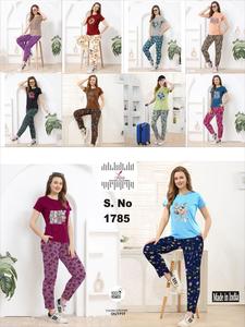 Conjunto de Pijama Estampado 100% Algodón para Mujer, Talla Grande, Camiseta de Manga Corta y Pantalones, Ropa de Dormir para Verano - Product Image 6