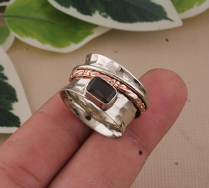 Bague de luxe en argent sterling 925 avec pierre précieuse fumée classique pour femme, idéale pour fiançailles, mariage, fête, vente en gros - Product Image 1