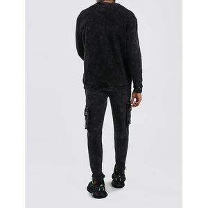Ensemble de survêtement personnalisé pour homme, effet délavé, sweat à capuche et pantalon de jogging, 100% coton, streetwear, respirant, OEM - Product Image 5