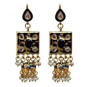 Indian Classic Women's Choker Wedding Engagement Anniversary Party Green Traditional Crystal Kundan Faux Pearl Alloy Gold <b>Gift</b> - Product Image 2