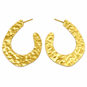 Boucles d'oreilles créoles géométriques en laiton doré, motif diamant texturé, accessoires de bijoux fantaisie en gros - Product Image 6