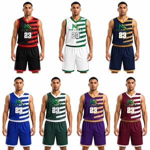 Conjunto de Uniforme de Baloncesto Sublimado Personalizado para Hombre, Camiseta de Malla y Pantalones Cortos, Ropa Deportiva de Equipo, Equipo para Juegos, Venta OEM con Bolsillos Laterales - Product Image 1