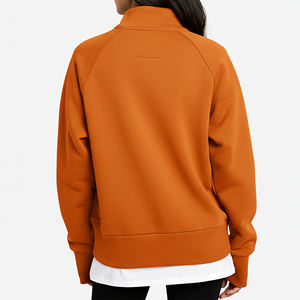 Sweat-shirt pour femme personnalisé brodé sur le devant, demi-zip, tendance, épais, automne-hiver, 100 % coton respirant - Product Image 6