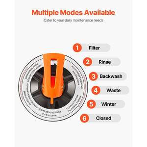 Sistema de Bomba de Filtro de Arena para Piscina Krystal Clear de 3/4 HP, 13 3500 GPH, Válvula Multi-puerto de 6 Vías, Cesta de Filtro, Fácil Instalación - Product Image 3