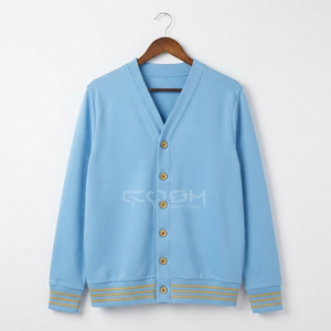 เสื้อคาร์ดิแกนไหมพรมลายทาง แขนยาว คอวี ทรงสวยสง่า ของ Cosh International Sisterhood Sorority - Product Image 1