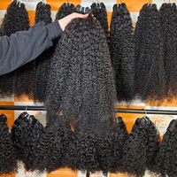 Meilleure qualité 32 pouces couleur naturelle birman Curl trame faisceaux de cheveux 100% véritables extensions de cheveux humains