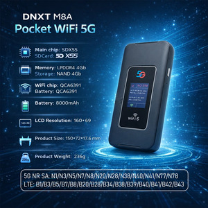 Modem DNXT 5G avec port SIM, routeur de poche Wi-Fi portable à vitesse Gigabit, Wi-Fi 6, 8000 mAh, idéal pour les voyages - Product Image 2