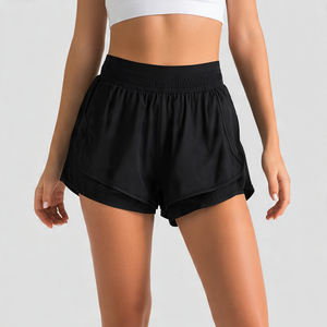 Shorts de sport 2-en-1 pour femme, compression, taille élastique, double couche, style cycliste, collection 2026 - Product Image 4