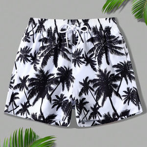 กางเกงว่ายน้ำชายแบบ unisex แห้งเร็ว ลายดอกไม้ น้ำหนักเบา ระบายอากาศได้ดี กันน้ำ ผ้าทอ มีเชือกผูกเอว - Product Image 1