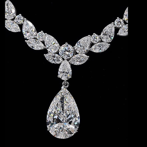 สร้อยคอเพชรทรงหยดน้ำสุดหรู เพชรเพาะเลี้ยงในห้องปฏิบัติการ ทองคำแท้ 14K รับรองโดย IGI ทรงบริลเลียนต์คัท เหมาะสำหรับงานหมั้น งานแต่งงาน และงานเลี้ยง - Product Image 4