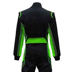 Combinaison de course pour homme, noire et verte, à manches longues, respirante, avec blocs de couleur, pour moto et course automobile, toutes saisons, personnalisable OEM - Product Image 5