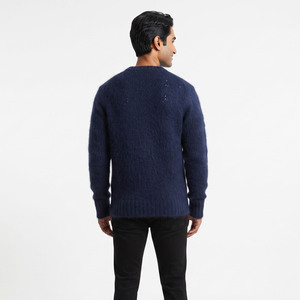 Pull en mohair tricoté pour homme, col rond, manches longues, épais, chaud, streetwear d'hiver, pull en mohair pour femme - Product Image 2