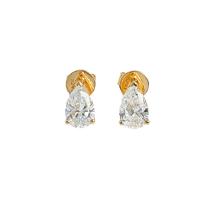 Pendientes de Diamantes Cultivados en Laboratorio con Corte de Pera de Alta Calidad y Lujo, Diseño Minimalista con Engaste de Cuatro Garras, Joyería Fina Brillante, Regalo - Product Image 1