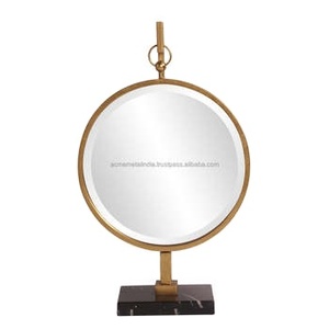 <b>Round</b> Makeup <b>Mirror</b> in Gold Plated Finished Perfect for Home Use and Versatile Styling Stylish Vanity Makeup <b>Mirrors</b> - Product Image 1
